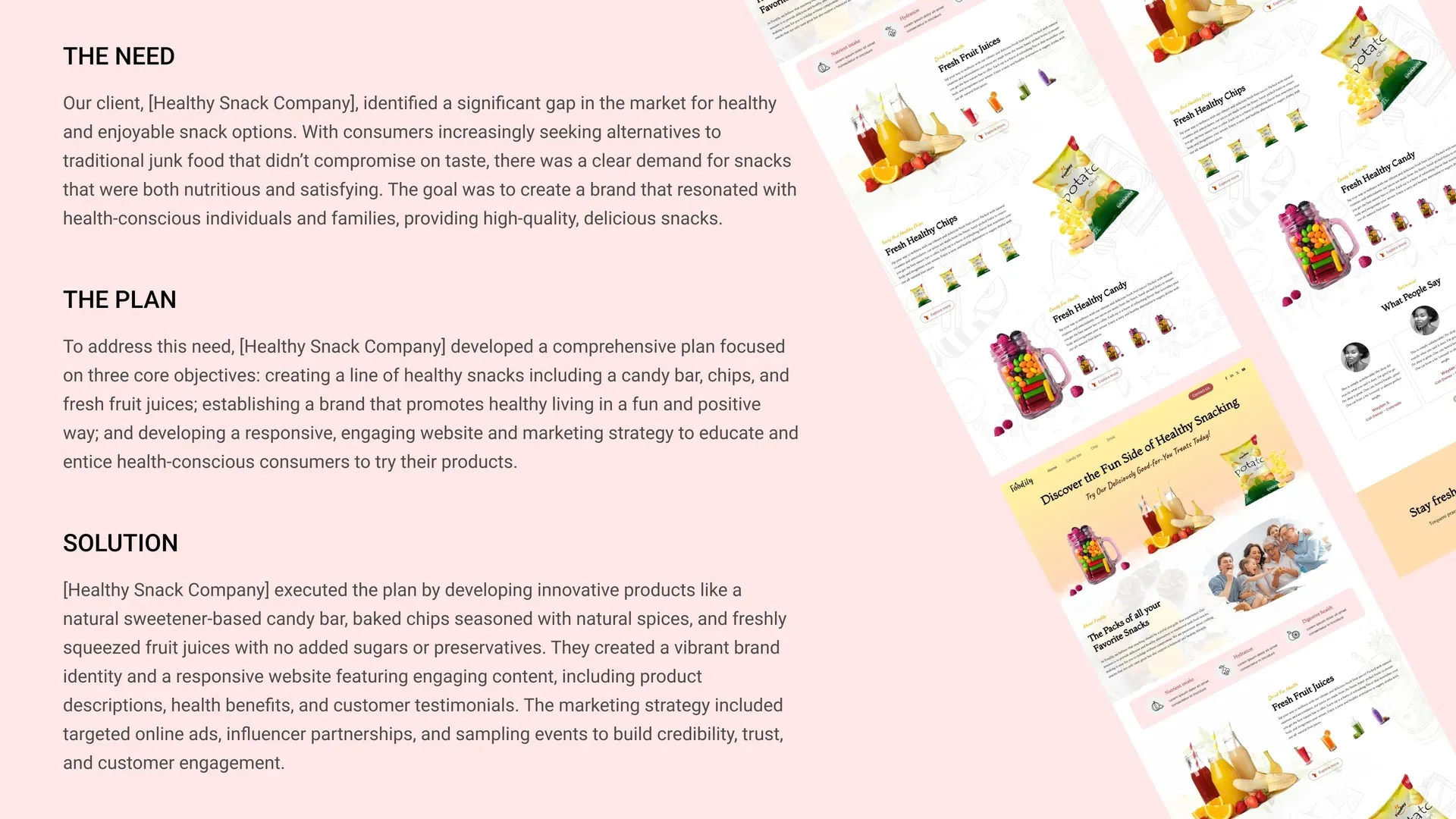 Healthy Snacking Website UI Design