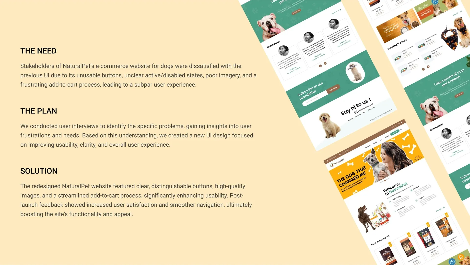 NaturalPet Website UI Design
